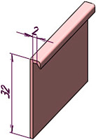 Плинтус LA 32  для завода на стену RAL 1015 фото 2 | FLOORDEALER